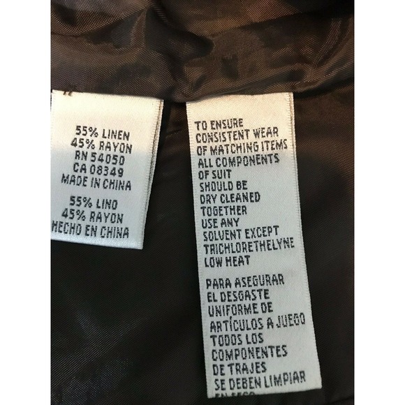 Jones New York Suit Women Brown Linen Blend Blazer Size 8‎ - Picture 8 of 12